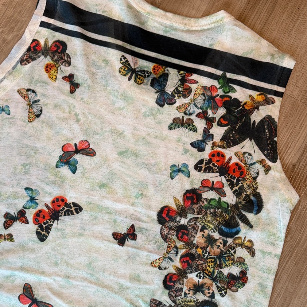 Zara Mint Tank Top with Multicolor Butterfly & Ladybug Motifs - Picture 6 of 6